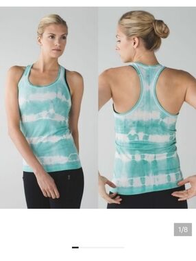LULULEMON Swiftly Tech Racerback Tank In Heathered Tranquil Blue 6